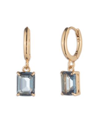 Stone Charm Huggie Hoop Earrings 