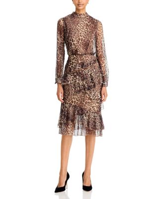 Jayla Leopard Print Tiered Ruffle Dress
