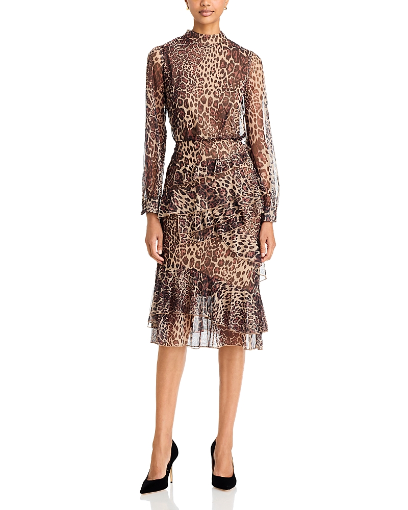 Area Stars Jayla Leopard Print Tiered Ruffle Dress
