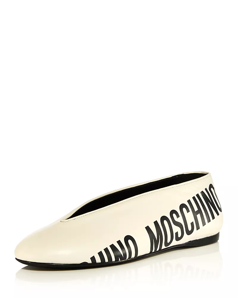 Moschino Women's Ballerina Logo Ballet Flats