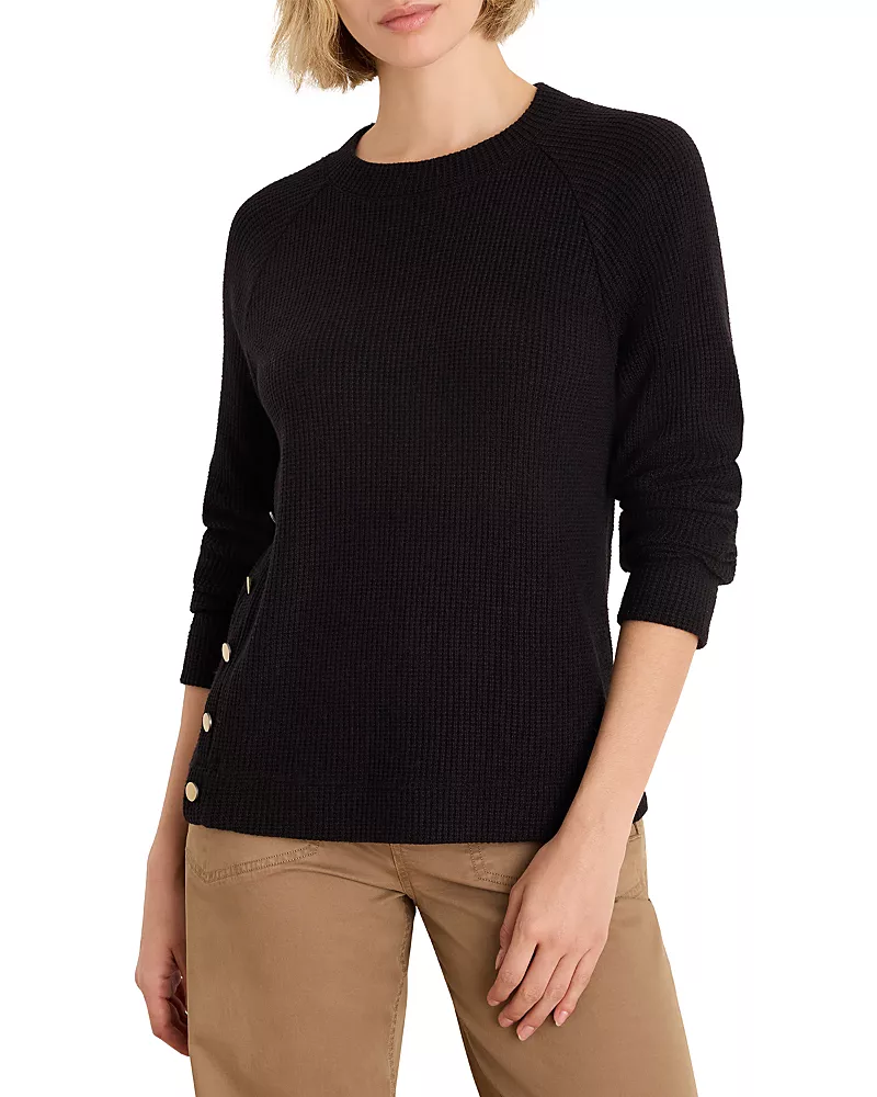 Nic+Zoe Waffle Knit Side Button Top