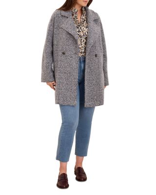 Tweed Stitch Notch Collar Coat