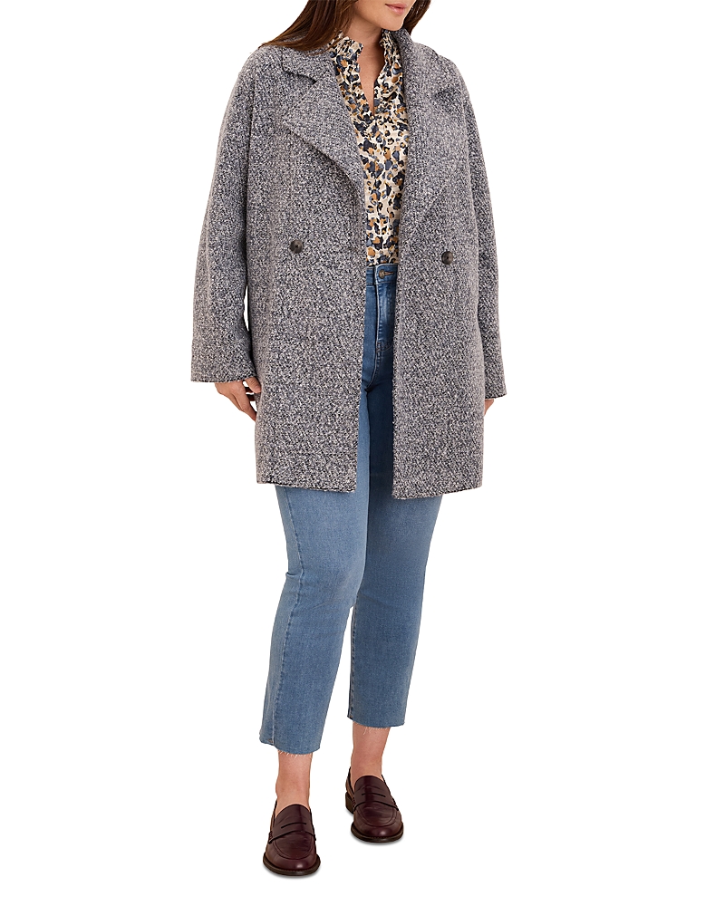 Nic+zoe Plus Tweed Stitch Notch Collar Coat