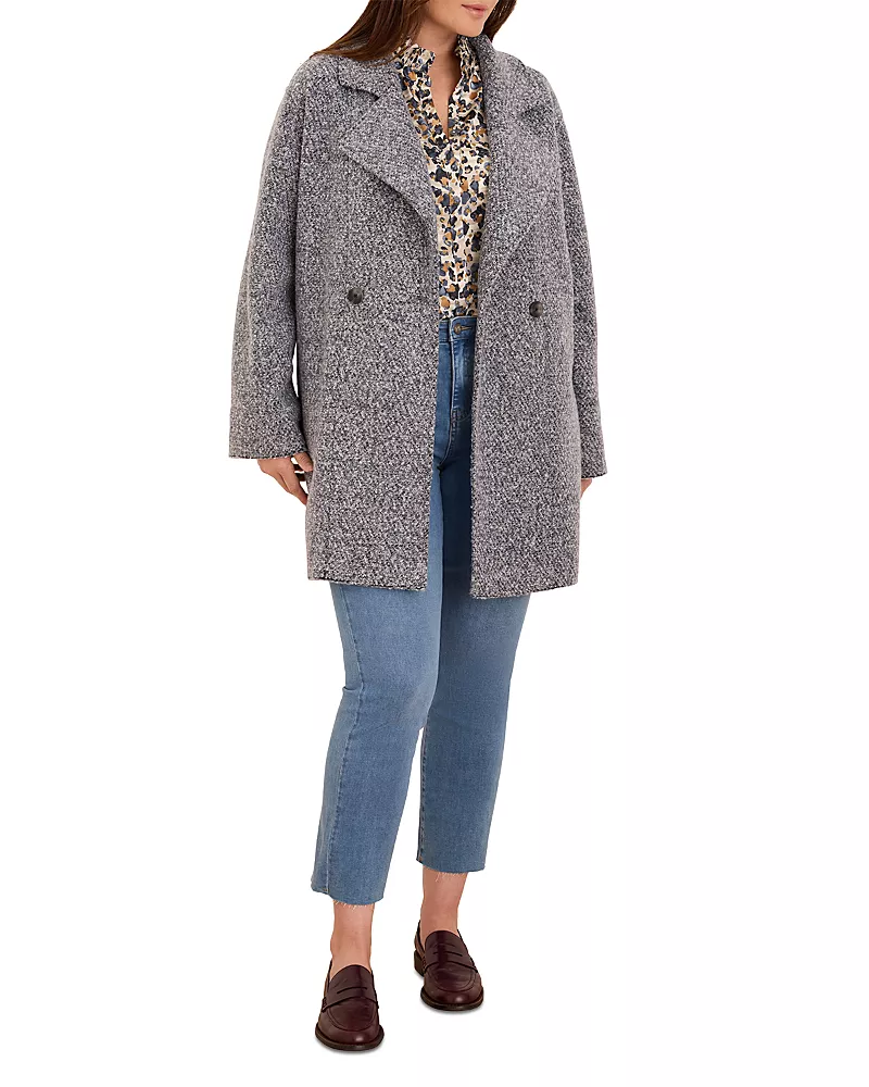 Nic+Zoe Plus Tweed Stitch Notch Collar Coat