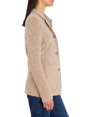 Notch Lapel Tweed Stitch Sweater Jacket - thumbnail 4