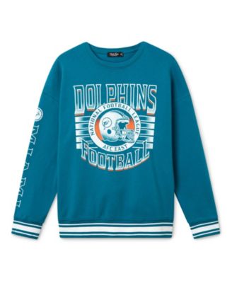 Unisex NFL Miami Dolphins Striped Rib Crew Fleece