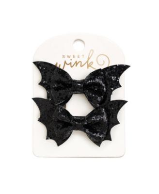 Girls' Glitter Bat Halloween Bow Clip Sett - Little Kid, Big Kid