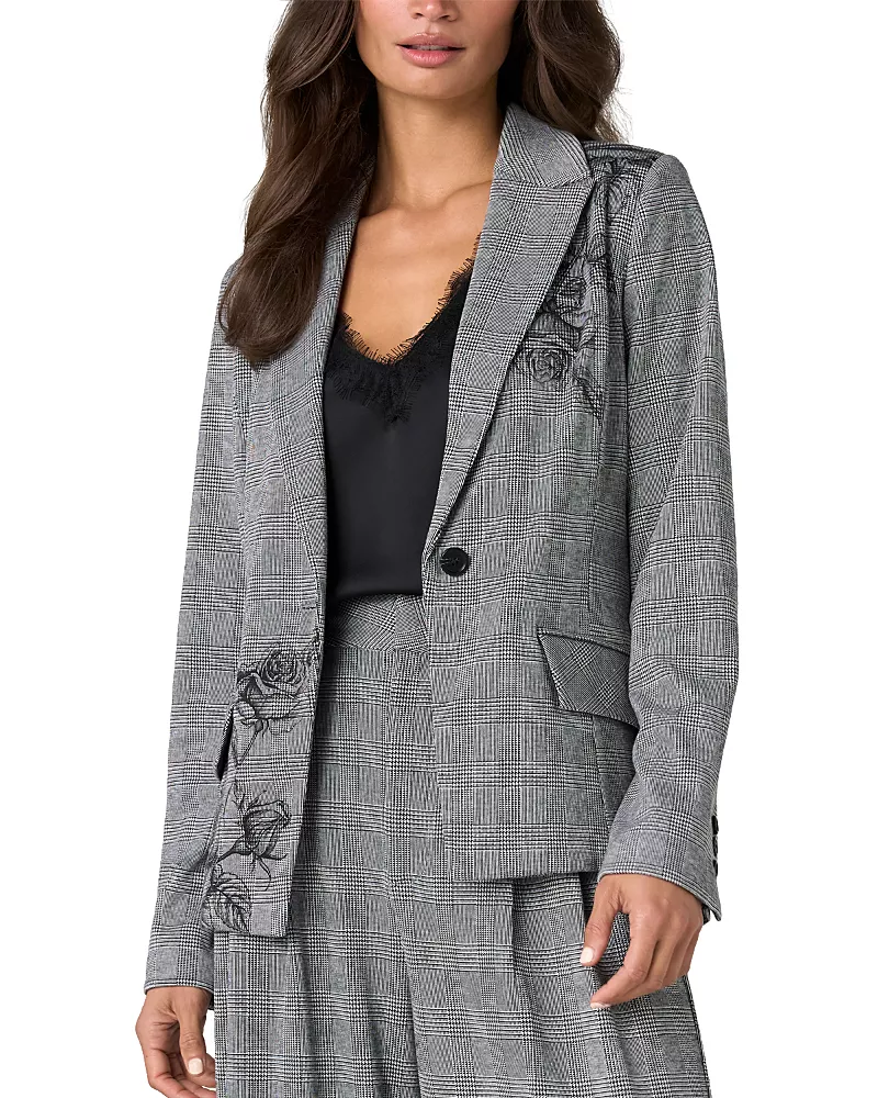 Liverpool Los Angeles Floral Check Print Notch Lapel Blazer