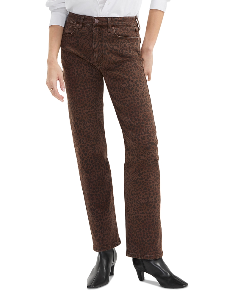 Liverpool Los Angeles Kennedy Mid Rise Straight Jeans in Abstract Animal