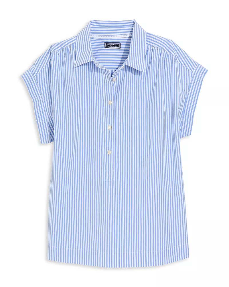 Vineyard Vines Margot Cotton Blend Chambray Top