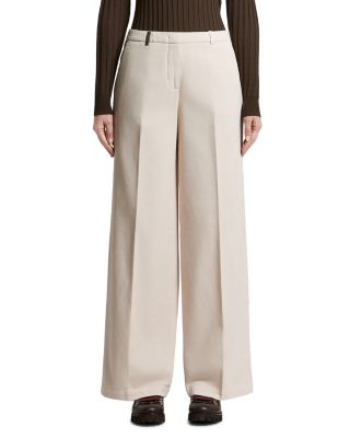 Cotton Stretch Gabardine Palazzo Pants