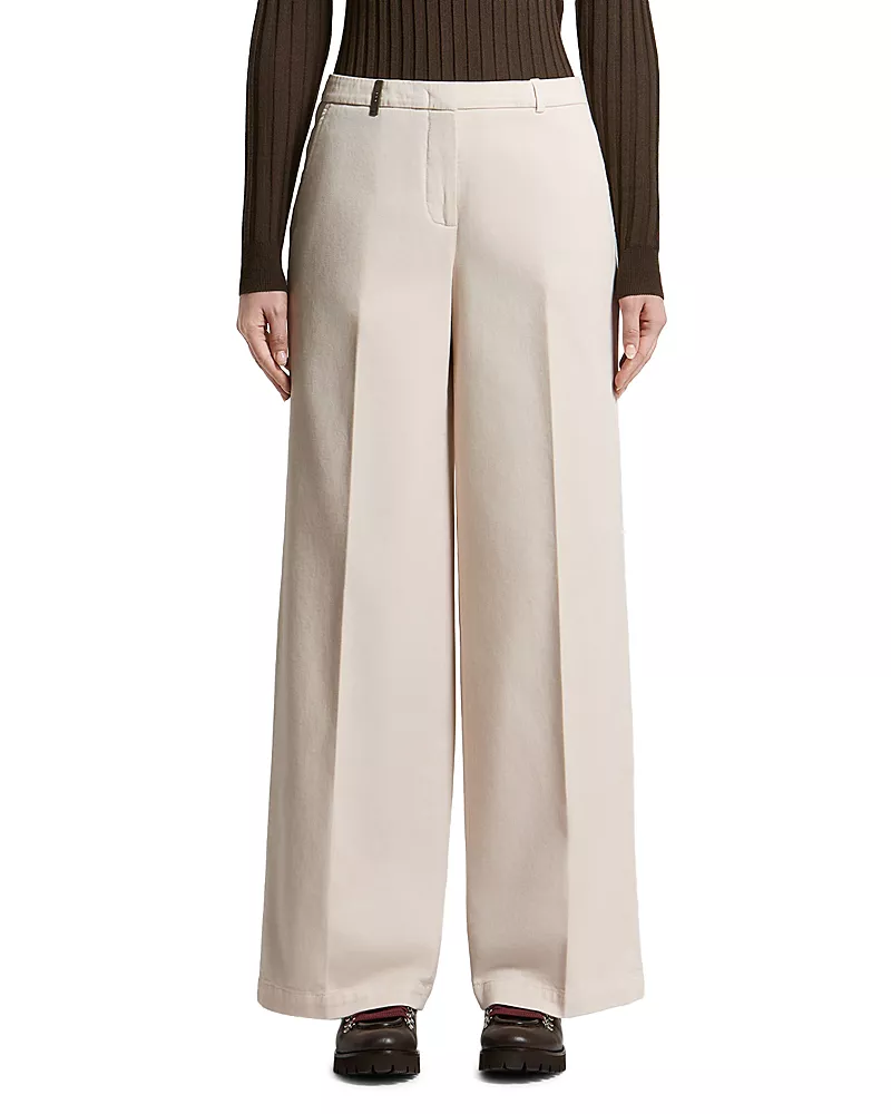 Peserico Cotton Stretch Gabardine Palazzo Pants