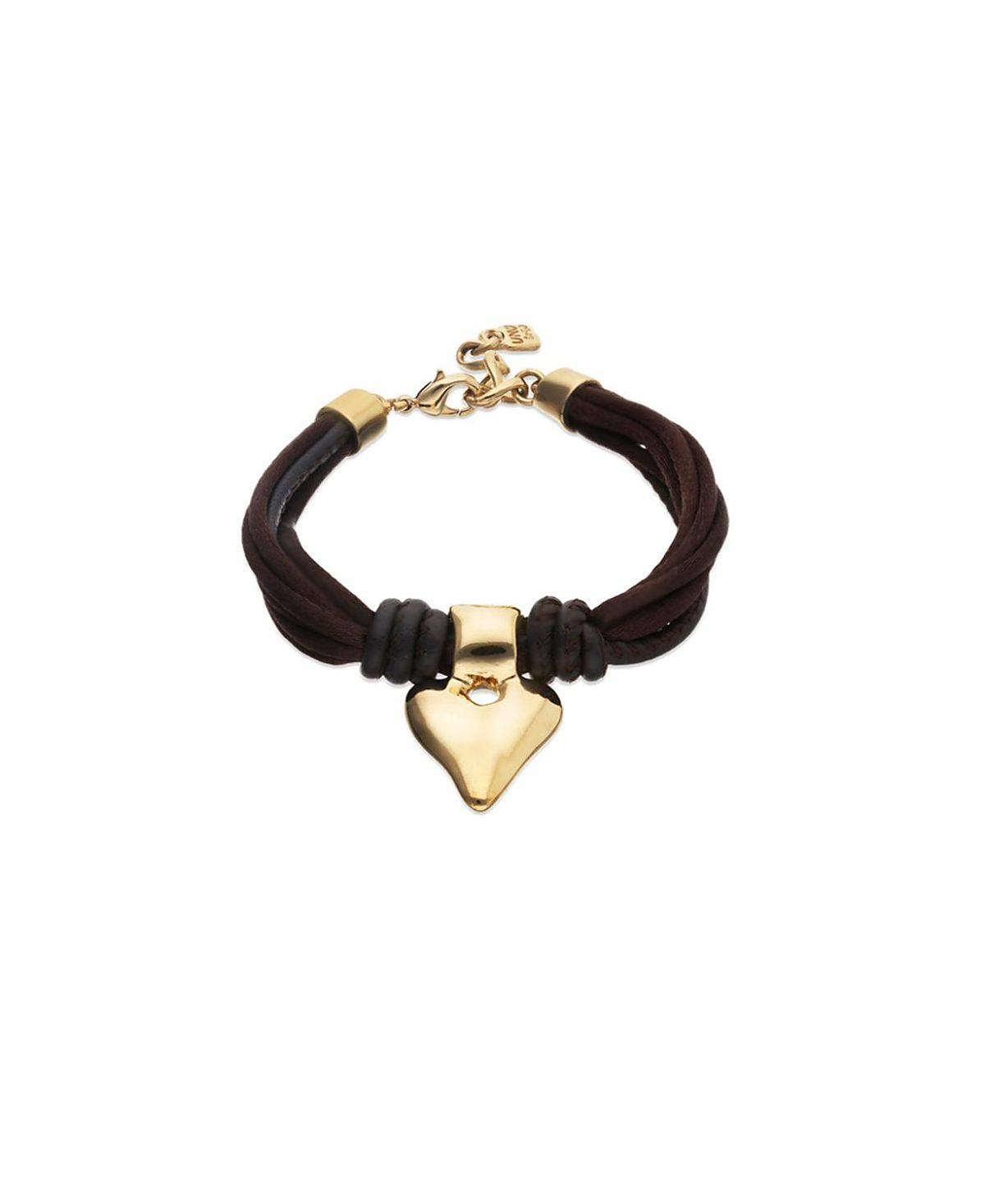 UNOde50 Silk-Effect Thread Blend Bracelet with Beige Leather and Heart Detail