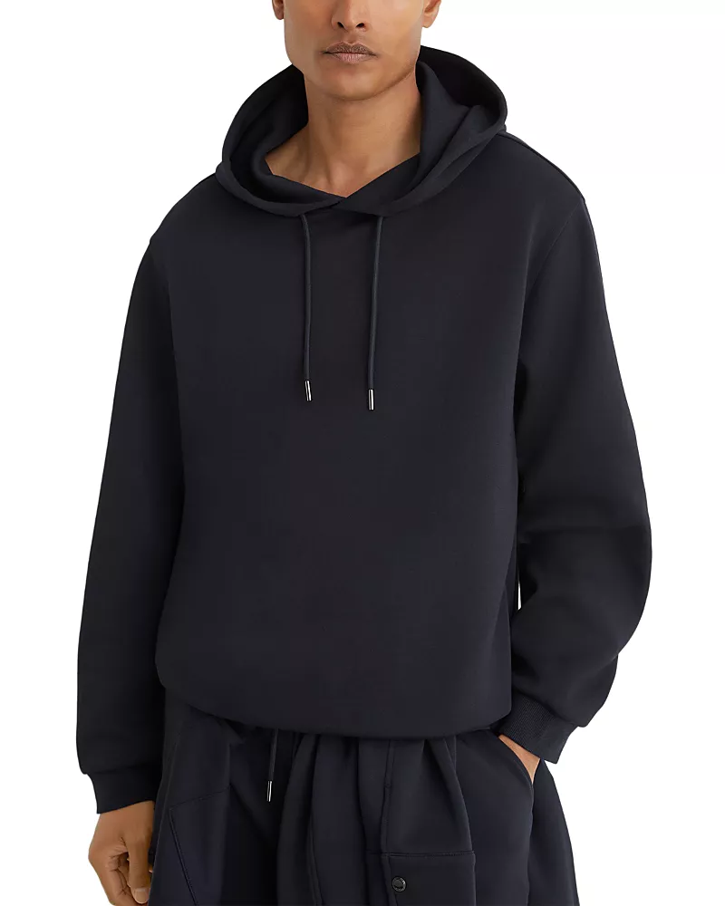 Reiss Falco Interlock Relaxed Pullover Hoodie