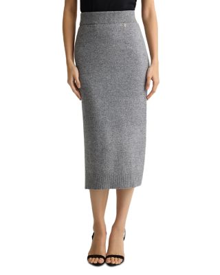 Wool Stretch Midi Skirt
