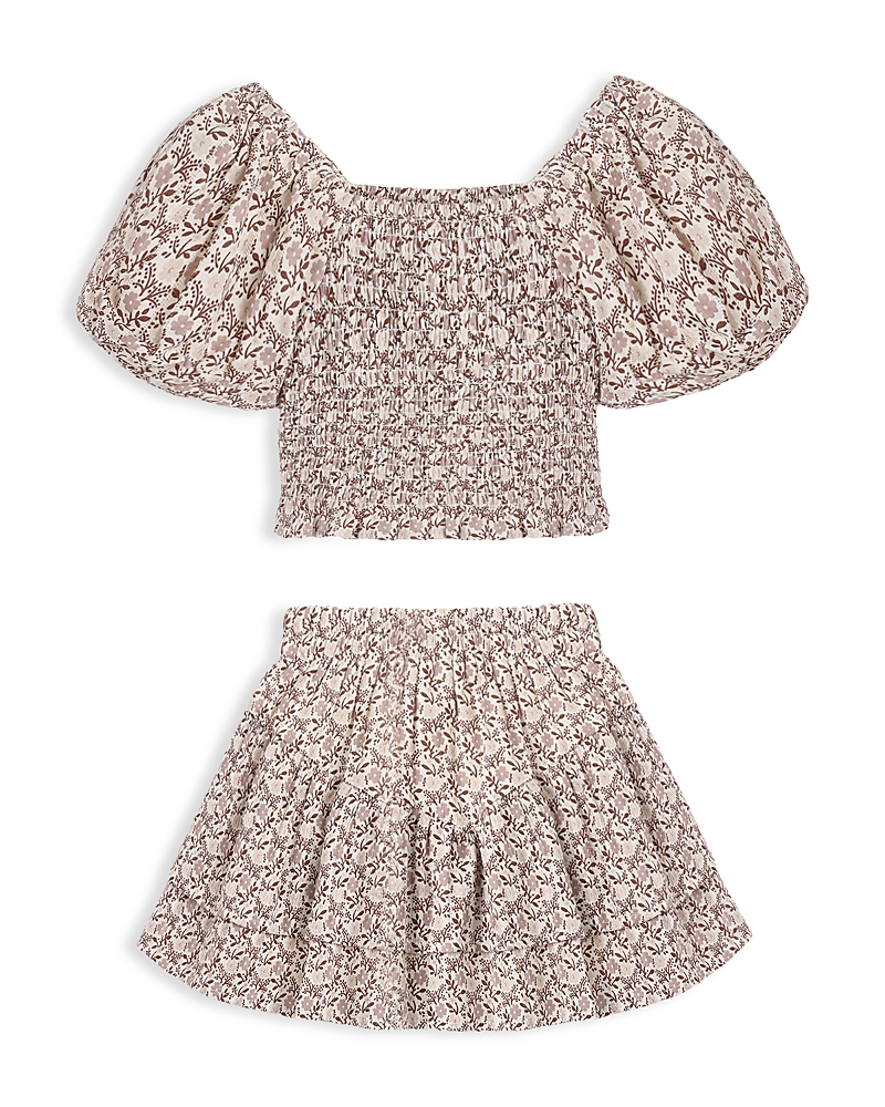 Rylee + Cru Girls' Trixie Printed Top & Skirt Set - Little Kid, Big Kid