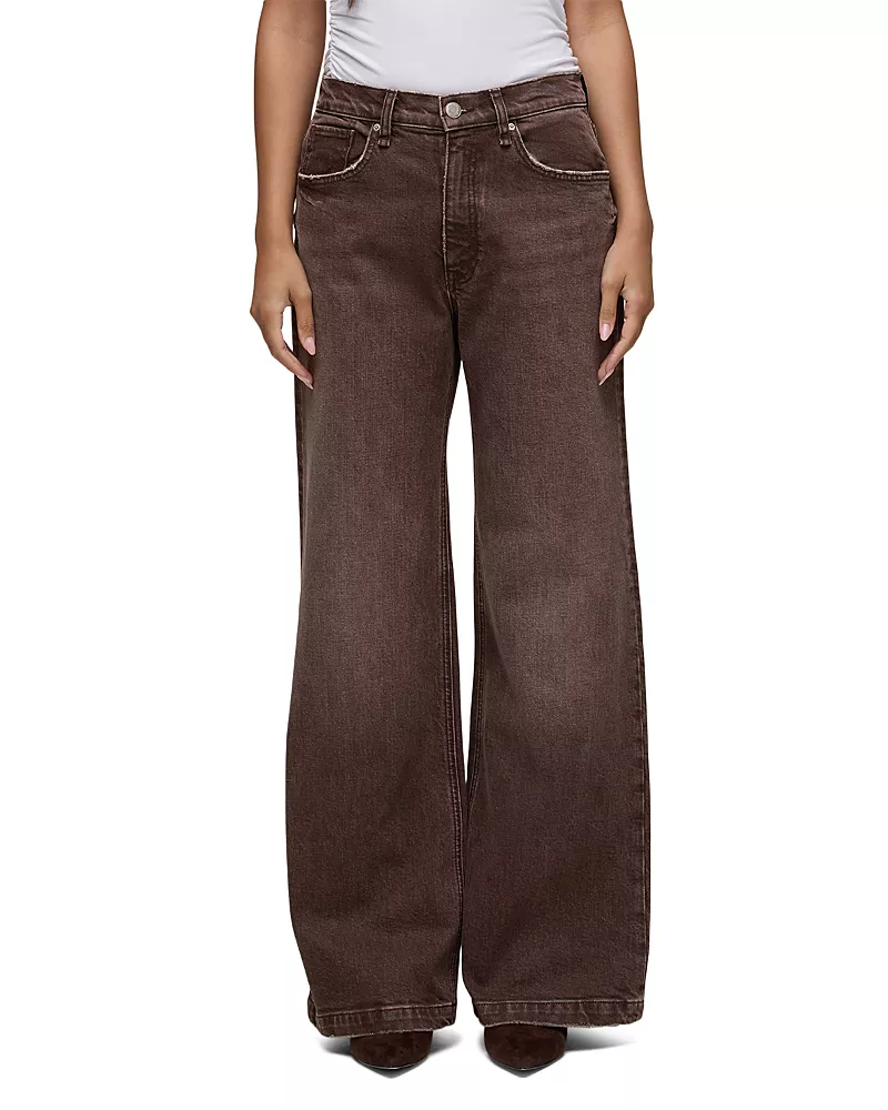Hudson Jodie High Rise Loose Wide Leg Jeans in Walnut