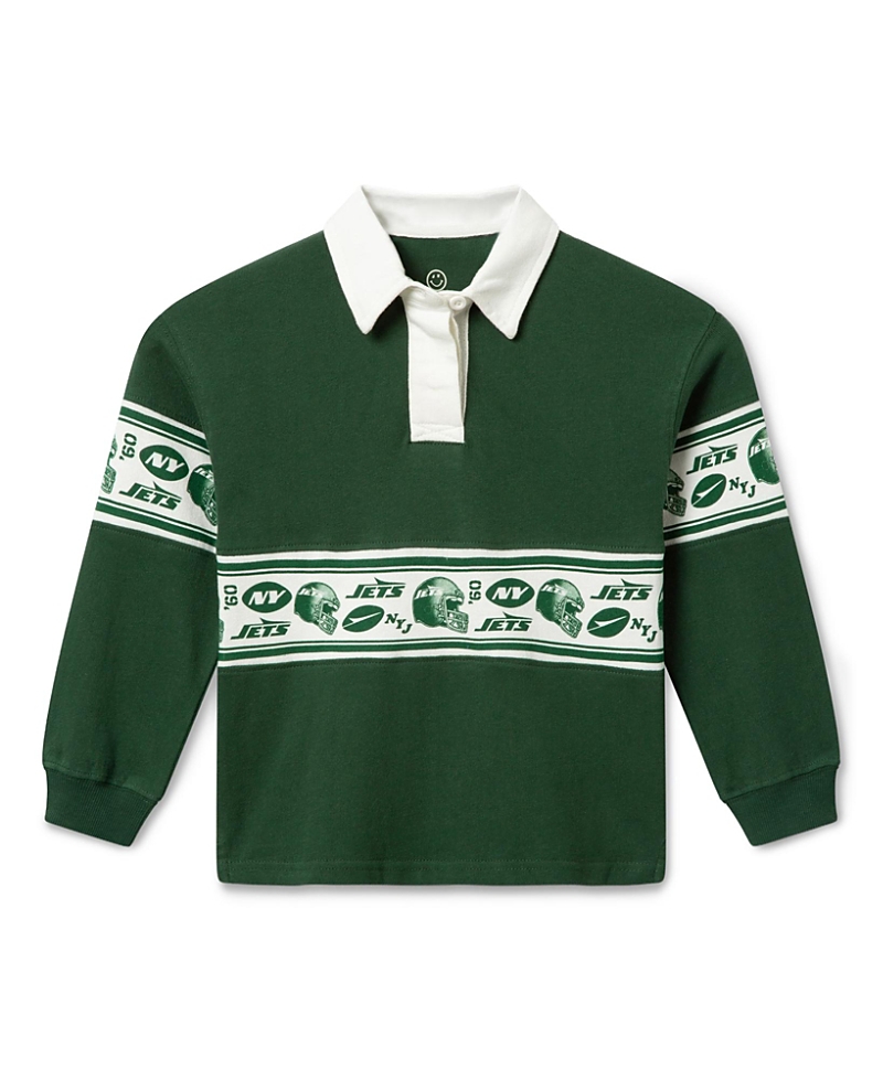 Junk Food Clothing Unisex Kids New York Jets Rugby Long Sleeve Polo - Little Kid, Big Kid