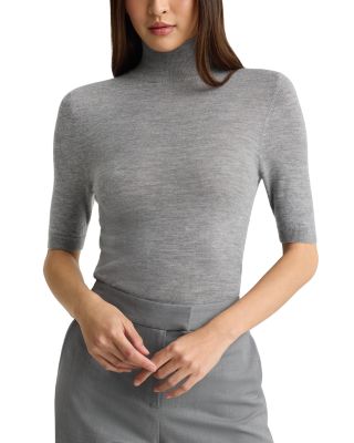 Cashmere Short Sleeve Turtleneck Sweater