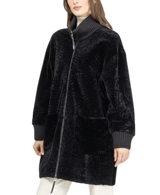  Reversible Textured Shearling Lamb Jacket