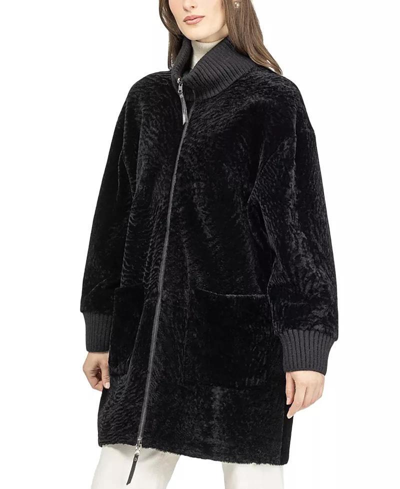 Gorski Reversible Textured Shearling Lamb Jacket