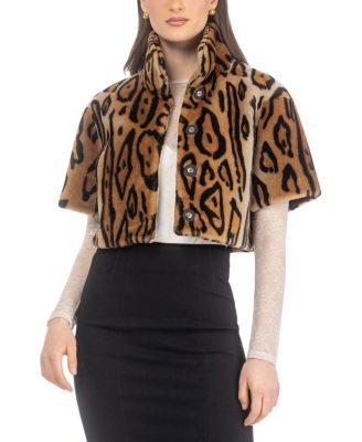  Select Shearling Lamb Bolero with Short Sleeves