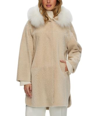  Reversible Shearling Lamb Stroller with Select Mongolian Lamb Hood Trim