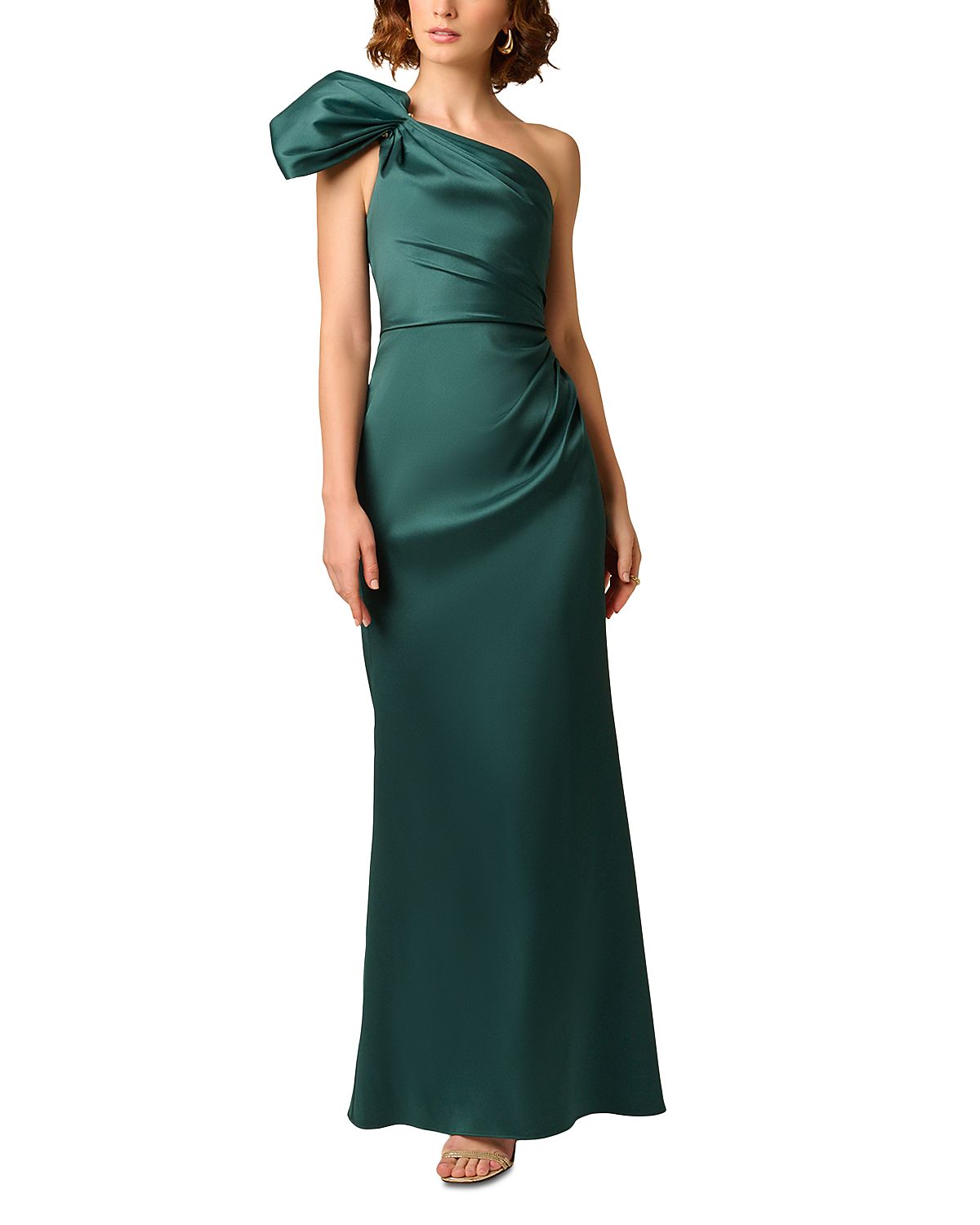 Aidan Mattox One Shoulder Stretch Mikado Gown