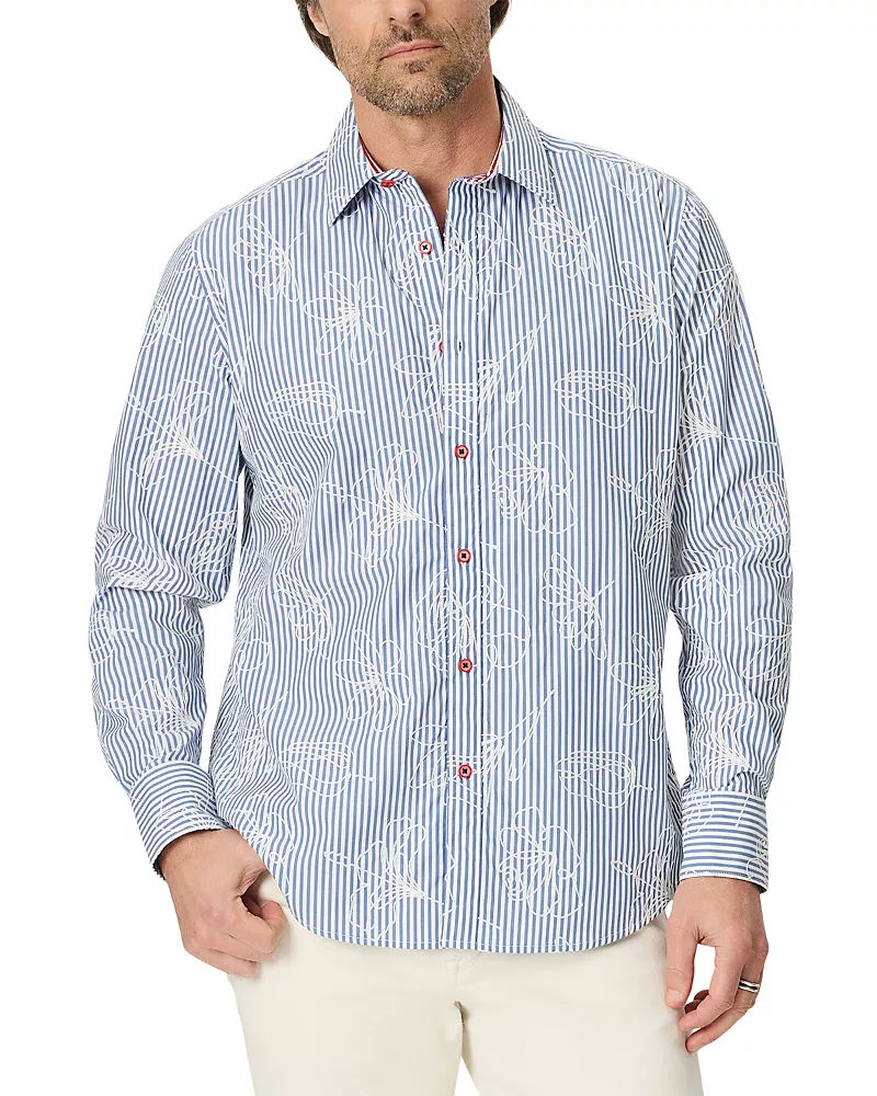 Robert Graham Darien Long Sleeve Cotton Stretch Shirt