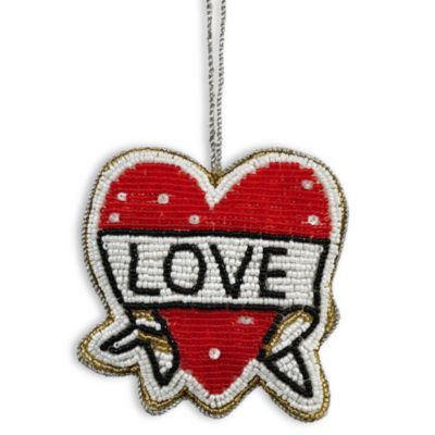 Beaded Love Heart Ornament