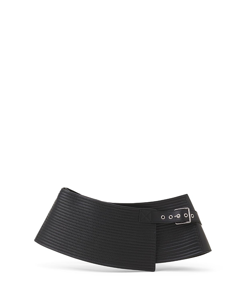 Lanvin Wide Leather Belt In Black