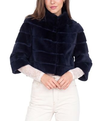  Select Shearling Lamb Bolero with Cropped Sleeves
