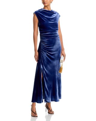 Burke Velvet Draped Midi Dress