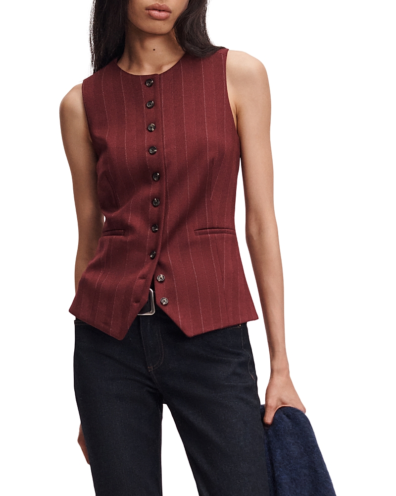 rag & bone Irina Ponte Jacquard Tailored Vest