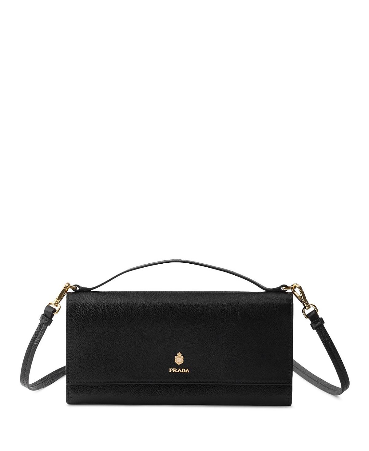 Prada Leather Wallet with Shoulder Strap