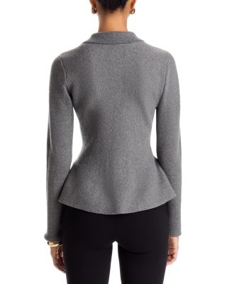 Veronica Fold Collar Peplum Hem Cardigan - thumbnail 3