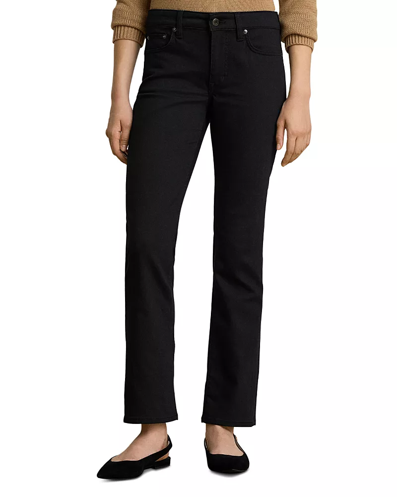 Lauren Ralph Lauren Mid Rise Slim Straight Jeans in Black Wash