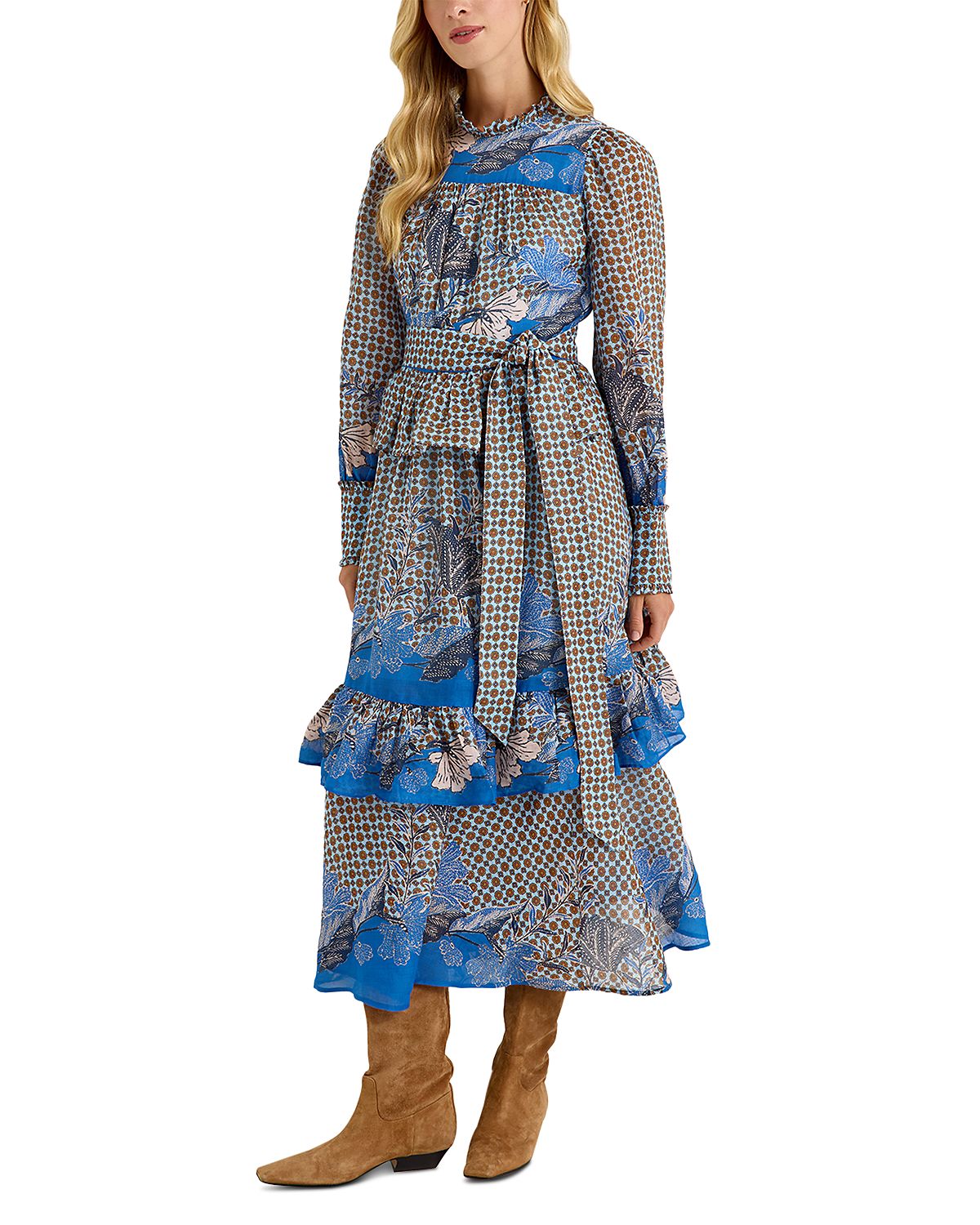 Marie Oliver Eleanor Tiered Ruffle Trim Dress