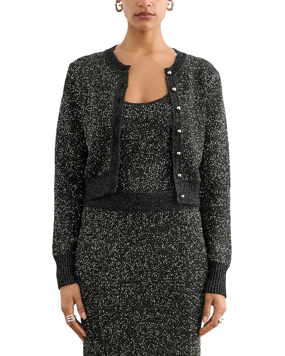 Toccin Mollie Sequin Crewneck Cardigan