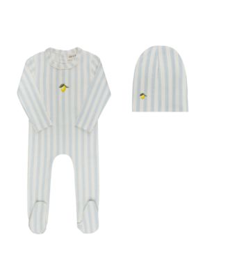  Unisex Lemon Peach Collection Footie + Beanie - Baby