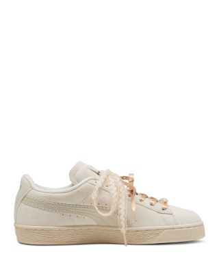 Women's Suede Bloom Embellished Sneakers