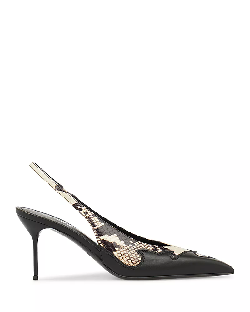 Paris Texas Women's Lidia Queen Of Hearts Snake Embosssed Slingback Pumps