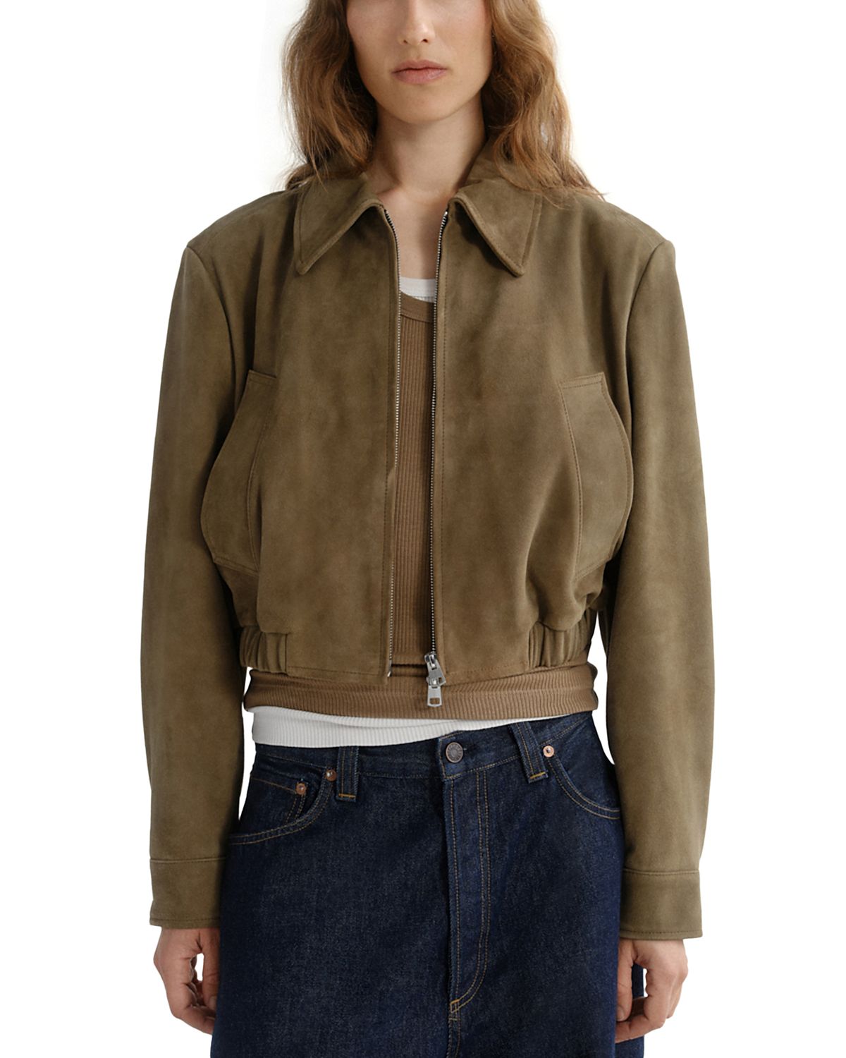Agolde Nahla Suede Cropped Jacket