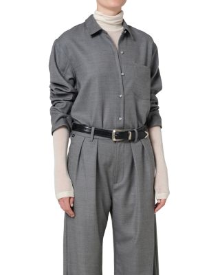 Kayla Wool Button Front Shirt 