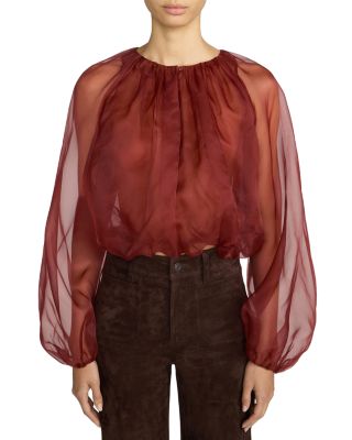 The Sheer Silk Balloon Blouse