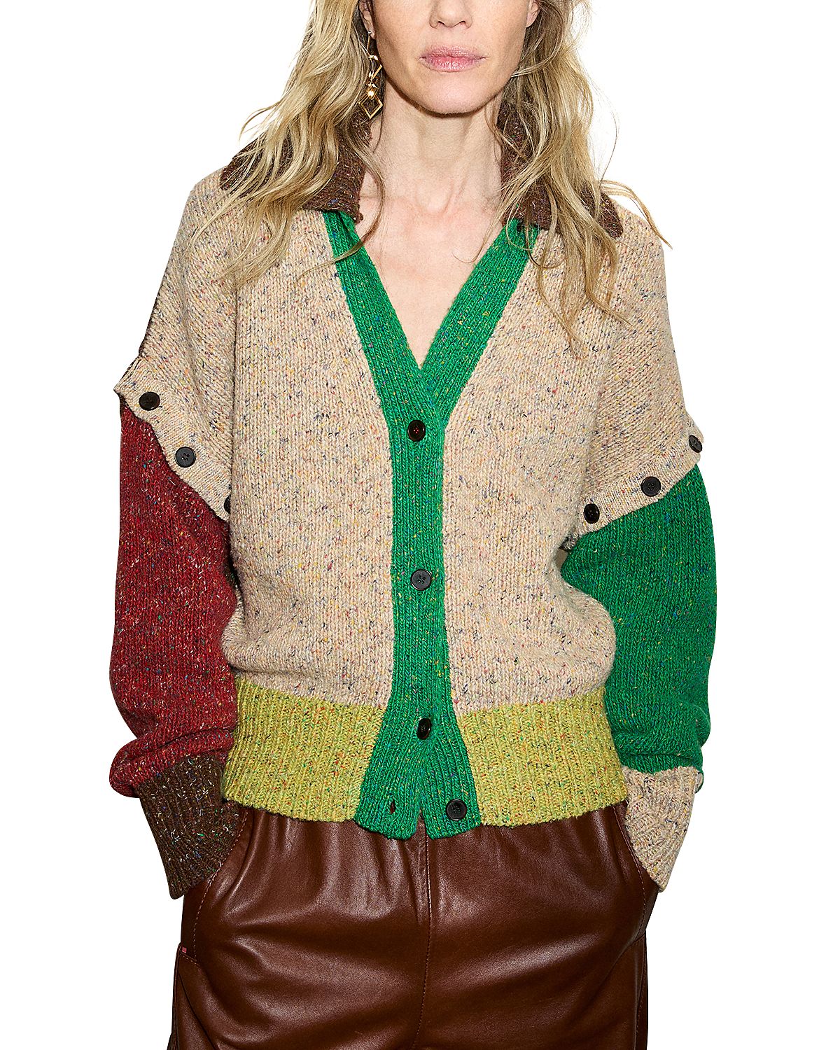 Max & Co. Fiabe Wool Detachable Sleeve Cardigan