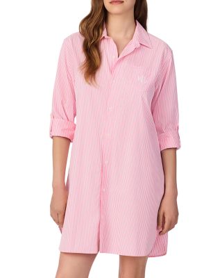 Striped Button Front Sleepshirt