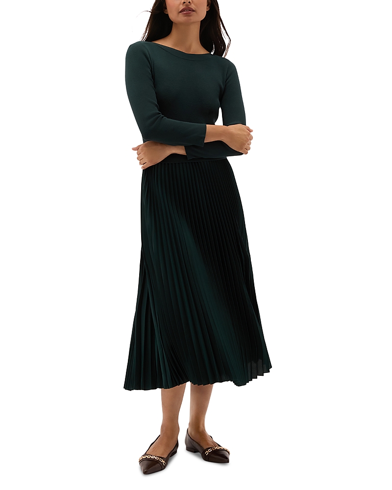 Hobbs London Lucinda Mixed Media Midi Dress