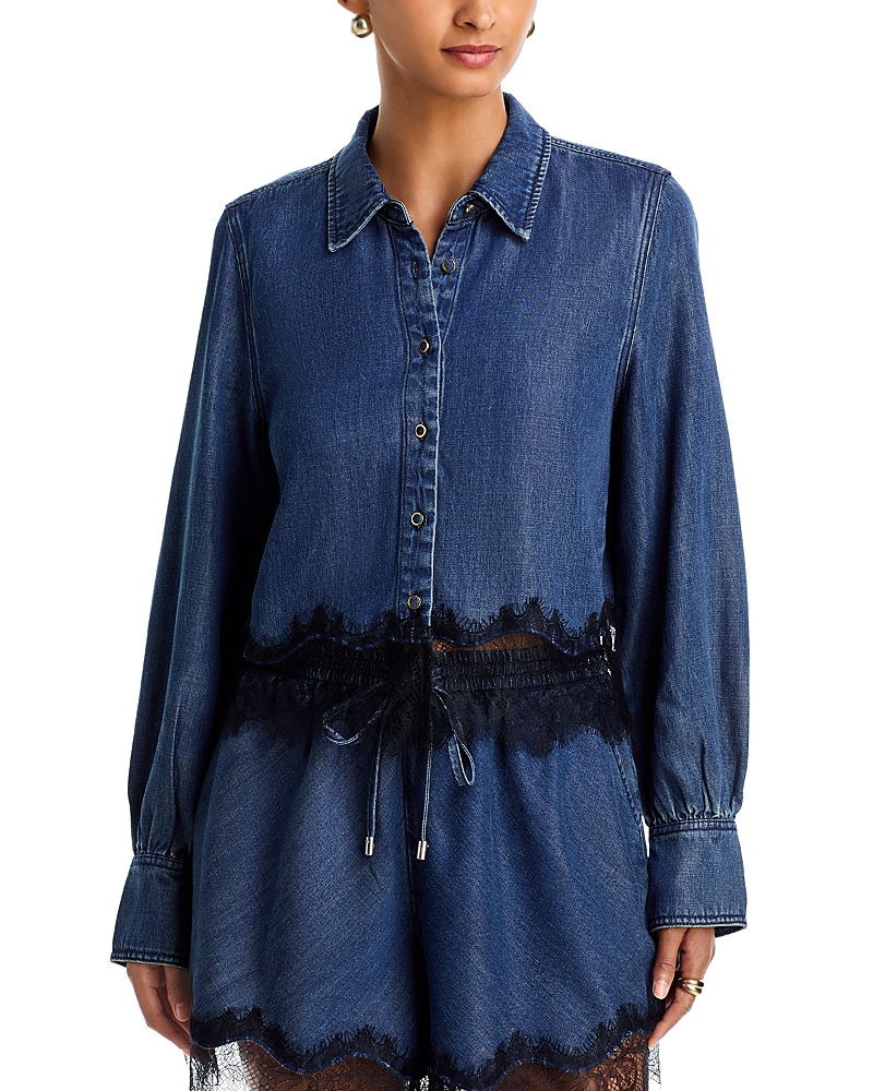 Cinq A Sept Greta Lace Trim Top