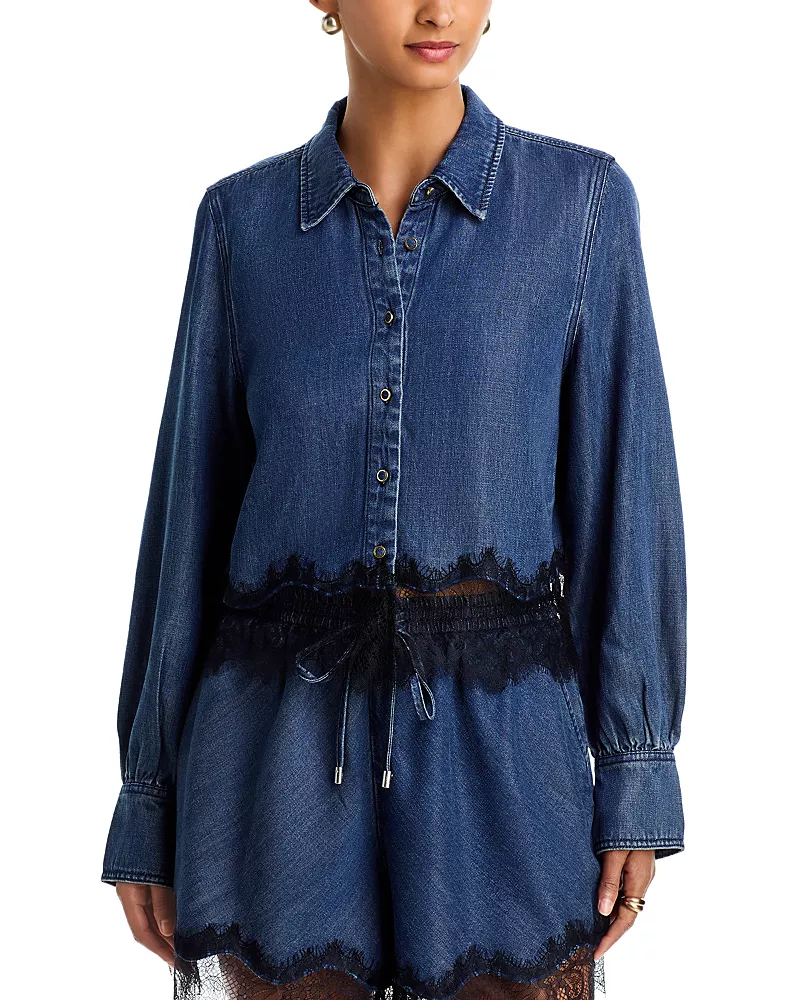 Cinq a Sept Greta Lace Trim Top